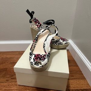 Coach Maritza espadrille peep toe wedge sandals